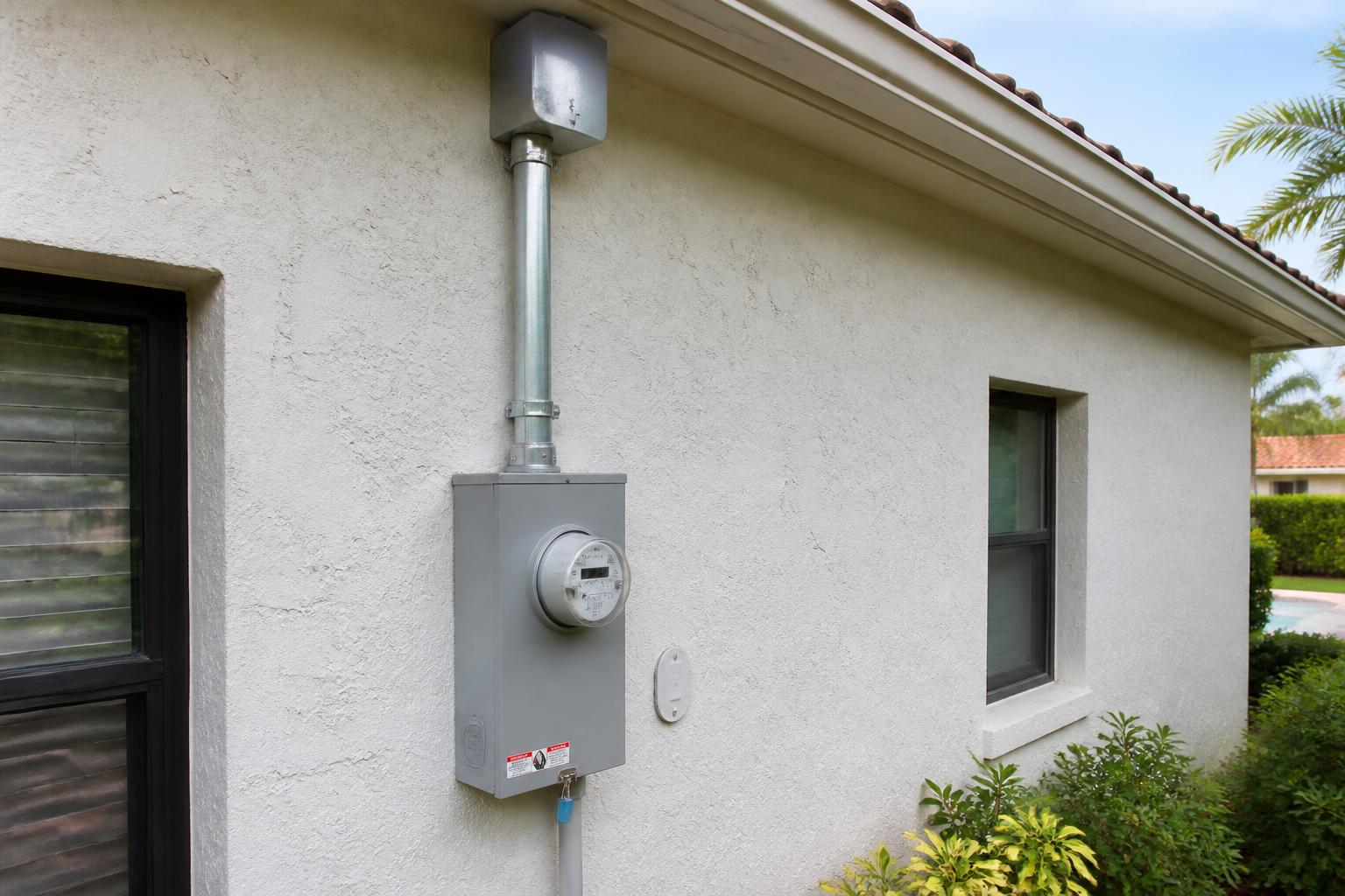 Electrical service entrance equipment on a South Florida property