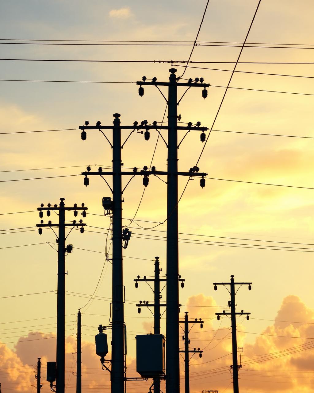 Overhead electrical utility distribution infrastructure in South Florida